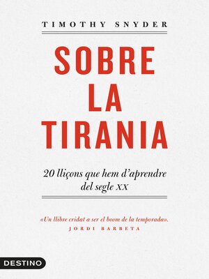 cover image of Sobre la tirania